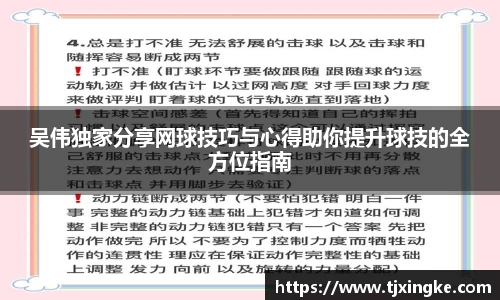 吴伟独家分享网球技巧与心得助你提升球技的全方位指南